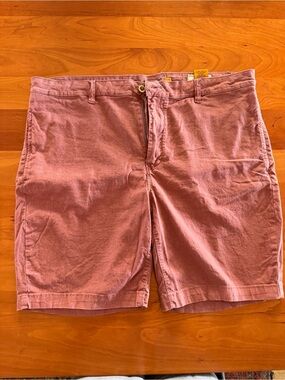 Taylor Vintage Men’s Linen Blend Flat Front Shorts Dusty Rose Pink Size 38